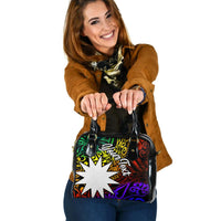 Nauru Custom Personalised Shoulder Handbag - Rainbow Polynesian Pattern One Size Rainbow - Polynesian Pride