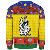 New Caledonia Custom Personalised Christmas Sweater - Santa Claus Polynesian Tattoo - Polynesian Pride