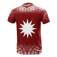 Nauru All Over T Shirt Fog Red - Polynesian Pride
