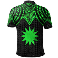 Nauru Custom Polo Shirt Polynesian Armor Style Green - Polynesian Pride