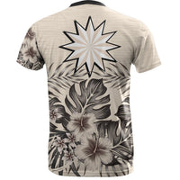 Nauru T Shirt Nauru Coat Of Arms Beige Hibiscus - Polynesian Pride