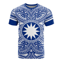 Nauru All T Shirt Nauru Coat Of Arms Polynesian Flag Color Unisex Blue - Polynesian Pride