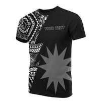 Nauru Custom All Over T Shirt Nauru Flag Micronesian Pattern Unisex Black - Polynesian Pride