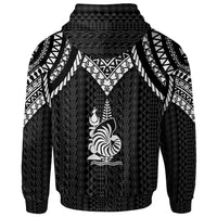 New Caledonia Hoodie Polynesian Armor Style Black - Polynesian Pride