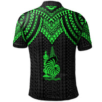 New Caledonia Polo Shirt Polynesian Armor Style Green - Polynesian Pride