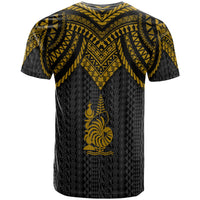 New Caledonia T Shirt Polynesian Armor Style Gold - Polynesian Pride
