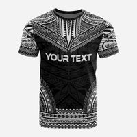 New Caledonia Custom T Shirt New Caledonia Coat Of Arms Polynesian Chief Tattoo Black Version - Polynesian Pride