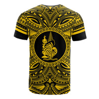 New Caledonia All T Shirt New Caledonia Coat Of Arms Polynesian Gold Black - Polynesian Pride