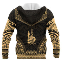 New Caledonia Polynesian Chief Custom Zip up Hoodie Gold Version Unisex Gold - Polynesian Pride