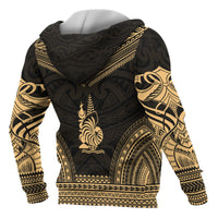 New Caledonia Polynesian Chief Custom Zip up Hoodie Gold Version - Polynesian Pride