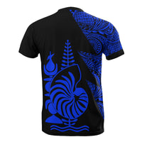 New Caledonia T Shirt Polynesian Pattern Blue Flash Style - Polynesian Pride