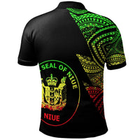 Niue Custom Polo Shirt Flash Style Reggae - Polynesian Pride