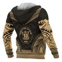 Niue Polynesian Chief Custom Hoodie Gold Version - Polynesian Pride