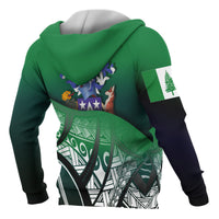 Norfolk Island Coat of Arms Zip up Hoodie Polynesian Pattern - Polynesian Pride