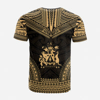 Norfolk Island Custom T Shirt Norfolk Island Coat Of Arms Polynesian Chief Tattoo Gold Version Unisex Gold - Polynesian Pride
