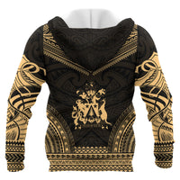 Norfolk Island Polynesian Chief Custom Zip up Hoodie Gold Version Unisex Gold - Polynesian Pride