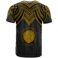 Northern Mariana Islands T Shirt Polynesian Armor Style Gold - Polynesian Pride
