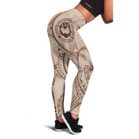 Northern Mariana Islands Leggings - Hibiscus Flowers Vintage Style - Polynesian Pride