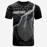 Northern Mariana Islands Custom T Shirt Northern Mariana Islands Seal Lighting Thunder Unisex Black - Polynesian Pride
