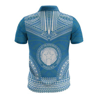 Northern Mariana Islands Polo Shirt Seal Polynesian Chief Tattoo Flag Version - Polynesian Pride
