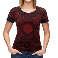 Northern Mariana Islands All T Shirt Northern Mariana Islands Coat Of Arms Polynesian Red Black - Polynesian Pride