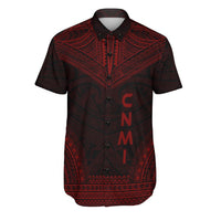 Northern Mariana Islands Polynesian Chief Shirt - Red Version Men Red - Polynesian Pride