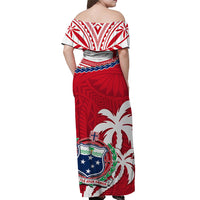 Custom Samoa Matching Dress and Hawaiian Shirt Coconut Red Style LT14 - Polynesian Pride