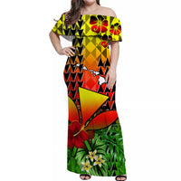 Custom Hawaii Flowers Dress and Hawaiian Shirt Color Tribal Pattern Hawaiian LT13 - Polynesian Pride