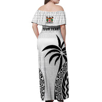Custom Fiji University Matching Hawaiian Shirt and Dress Fijian Tapa Pattern White LT14 - Polynesian Pride