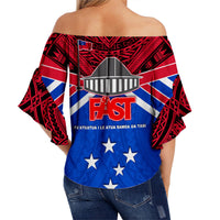 F.A.S.T Samoa Off Shoulder Waist Wrap Top Forever LT13 - Polynesian Pride