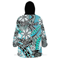(Custom Personalised) Hawaii Wearable Blanket Hoodie Tribal Plumeria With Polynesian Turtle Ver.04 LT14 - Polynesian Pride