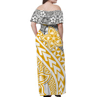 Traditional Polynesian Tribal Tattoo Retro Matching Dress and Hawaiian Shirt Yellow LT9 - Polynesian Pride