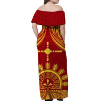 Rotuma Fiji Bula Off Shoulder Long Dress LT6 - Polynesian Pride