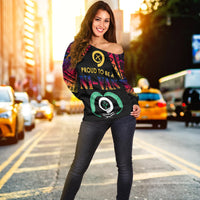 Vanuatu Proud To Be A Ni-Van - Polynesian Pattern Off Shoulder Sweater - Torba Province LT7 - Polynesian Pride
