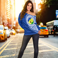 (Custom Personalised) Vanuatu Malampa Province Off Shoulder Sweater Malampa Emblem LT7 - Polynesian Pride