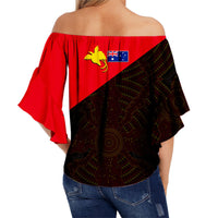 Papua New Guinea And Australia Off Shoulder Waist Wrap Top LT6 - Polynesian Pride
