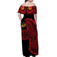 Marquesas Islands Off Shoulder Long Dress Original Style - Red LT8 - Polynesian Pride