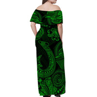 Hawaii Fish Hook Polynesian Matching Dress and Hawaiian Shirt Matching Couples Outfit Unique Style Green LT8 - Polynesian Pride