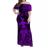 Hawaii Hula Girl Polynesian Matching Dress and Hawaiian Shirt Matching Couples Outfit Unique Style Purple LT8 - Polynesian Pride