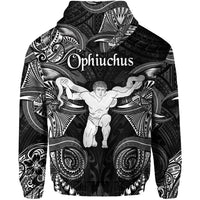 Ophiuchus Zodiac Polynesian Zip Hoodie Unique Style Black LT8 - Polynesian Pride