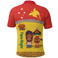 Papua New Guinea Polo Shirt Indigenous PNG Huli Tapa Style LT9 - Polynesian Pride