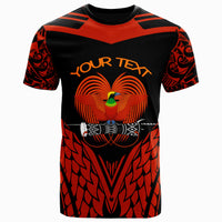 Papua New Guinea Custom T Shirt Unique Bird Feather Texture Unisex Red - Polynesian Pride