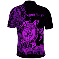 Custom Hawaii Polynesian Polo Shirt Purple Sea Turtles Hawaiian LT13 - Polynesian Pride