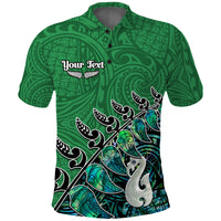 Custom New Zealand Maori Polo Shirt Fern and Manaia Version Green LT13 Unisex Green - Polynesian Pride