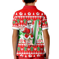 Hawaii Mele Kalikimaka Christmas Polo Shirt KID Cool Santa Claus LT6 - Polynesian Pride
