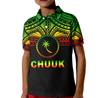 Chuuk Flag Polo Shirt KID Micronesia Style Reggae LT13 Unisex Reggae - Polynesian Pride