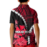 (Custom Personalised)Wallis and Futuna Polo Shirt KID Polynesian Style Red Color LT6 - Polynesian Pride