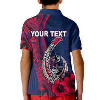 Custom Guam Fish Hook Polo Shirt KID Flag Color Style LT6 - Polynesian Pride