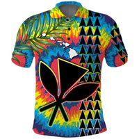 Custom Hawaii Rainbow Tie Dye Polo Shirt Flowers Polynesian Hawaiian Tribal LT13 - Polynesian Pride