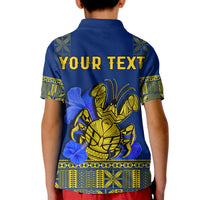 Custom Niue Polo Shirt Happy Constitution Day Niuean Hiapo Crab With Map LT14 - Polynesian Pride